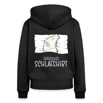Official Sleep Shirt Polar Bear Pajamas - Women's Premium Organic Zip Hoodie - black - Back - Julia (174cm)