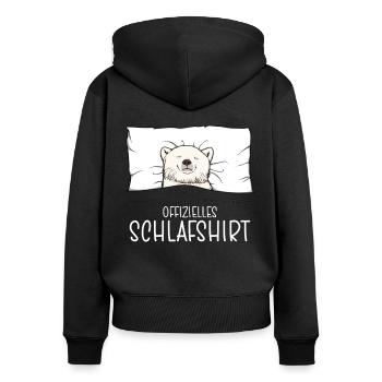 Chemise de nuit officielle Pyjama ours polaire - Sweat à capuche zippé Premium bio Femme - noir - Dos - Julia (174cm)