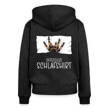 Chemise de nuit officielle Pyjama Tarantula - Sweat à capuche zippé Premium bio Femme - noir - Dos - Julia (174cm)
