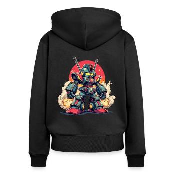 Robots, Digital Art - Women's Premium Organic Zip Hoodie - black - Back - Julia (174cm)