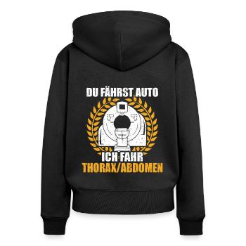 MTRA Medizinisch-Technischer Radiologie Mta - Frauen Premium Bio Zip Hoodie - Schwarz - Hinten - Julia (174cm)