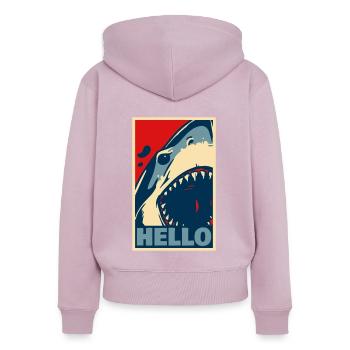 Hello Shark - Women's Premium Organic Zip Hoodie - dusky pink - Back - Julia (174cm)