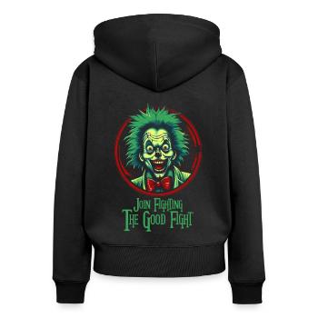 Be part of the fight for good, with a clown - Women's Premium Organic Zip Hoodie - black - Back - Julia (174cm)