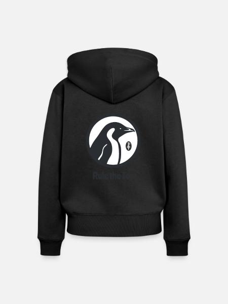 Beherrsche das Eis, ein Pinguin - Frauen Premium Bio Zip Hoodie - Schwarz