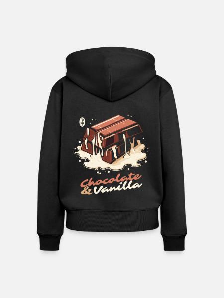Schokolade und Vanille - Frauen Premium Bio Zip Hoodie - Schwarz