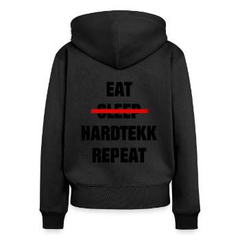 Hardtekk - Merch - Tekk - Gift - Women's Premium Organic Zip Hoodie - black - Back - Julia (174cm)
