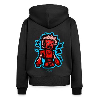 technologische Melancholie, Roboter Agonie Typ - Frauen Premium Bio Zip Hoodie - Schwarz - Hinten - Julia (174cm)