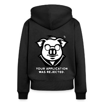 Your application has been denied: Office Pig - Women's Premium Organic Zip Hoodie - black - Back - Julia (174cm)