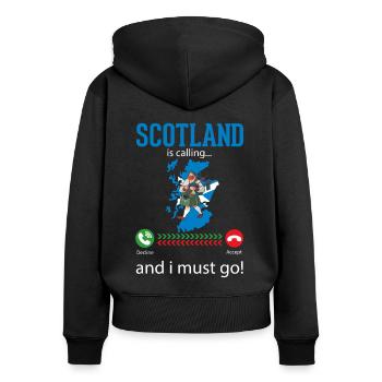 Schottland Dudelsack Musikliebhaber Lustig - Frauen Premium Bio Zip Hoodie - Schwarz - Hinten - Julia (174cm)