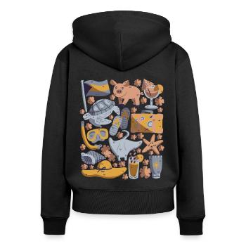 Bahamas - Women's Premium Organic Zip Hoodie - black - Back - Julia (174cm)