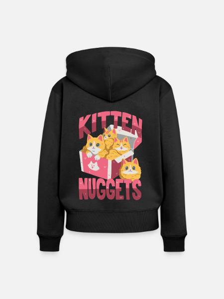 Kitten Nuggets - Frauen Premium Bio Zip Hoodie - Schwarz
