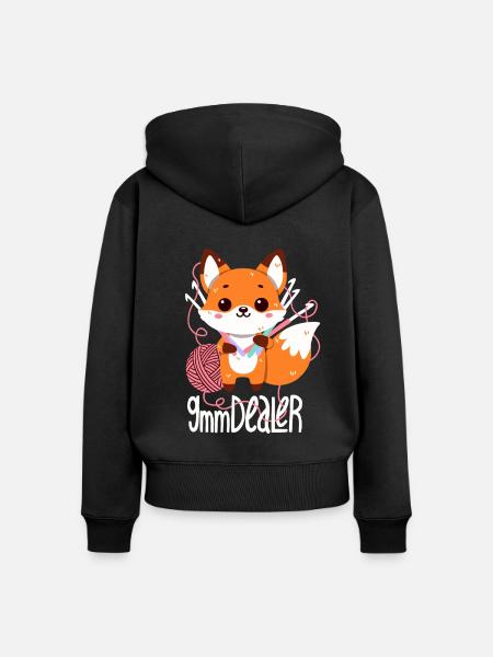 9mm Dealer - Frauen Premium Bio Zip Hoodie - Schwarz