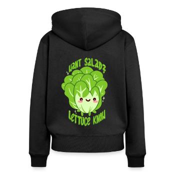 Salade - Sweat à capuche zippé Premium bio Femme - noir - Dos - Julia (174cm)