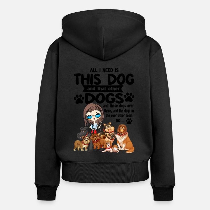 Conception de chien avec un beau motif de chien - Sweat à capuche zippé Premium bio Femme - noir