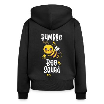 Hummel Squad Honig Hummel Lehrer Team - Frauen Premium Bio Zip Hoodie - Schwarz - Hinten - Julia (174cm)