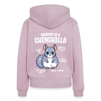 Anatomie eines Chinchilla Hemden für Frauen Liebhaber Mama - Frauen Premium Bio Zip Hoodie - Altrosa - Hinten - Julia (174cm)