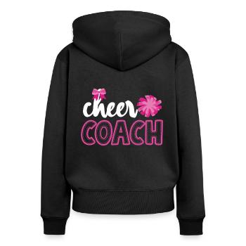 Cheer Coach - Cheer Cheerleader Geschenk - Frauen Premium Bio Zip Hoodie - Schwarz - Hinten - Julia (174cm)