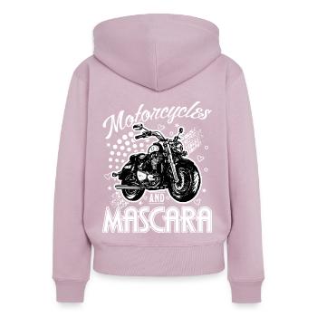 Motorräder und Mascara Damen Motorrad Biker - Frauen Premium Bio Zip Hoodie - Altrosa - Hinten - Julia (174cm)
