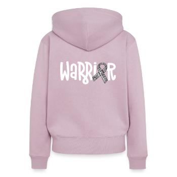 Warrior Rare Disease Awareness Zebra Band EDS - Frauen Premium Bio Zip Hoodie - Altrosa - Hinten - Julia (174cm)