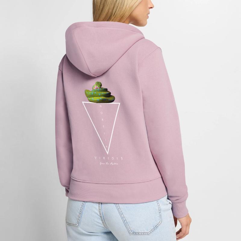 Green Tree Python Modern Geometric Women's Premium Organic Zip Hoodie