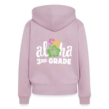 Aloha 3. Klasse Dritter Lehrer Erster Tag Zurück zu - Frauen Premium Bio Zip Hoodie - Altrosa - Hinten - Julia (174cm)