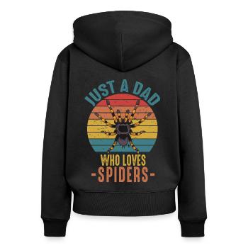 Nur ein Vater, der Spinnen liebt Retro Vintage Spider - Frauen Premium Bio Zip Hoodie - Schwarz - Hinten - Julia (174cm)