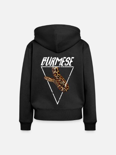 Burmesischer Python Besitzer Geometrisch - Frauen Premium Bio Zip Hoodie - Schwarz