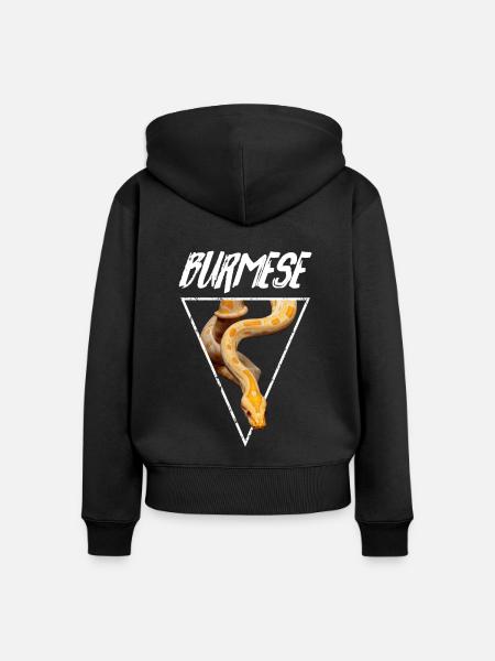 Burmesische Pythonschlange Besitzer - Frauen Premium Bio Zip Hoodie - Schwarz
