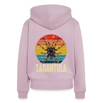 Retro Tarantula Owner Pet Spider - Women's Premium Organic Zip Hoodie - dusky pink - Back - Julia (174cm)
