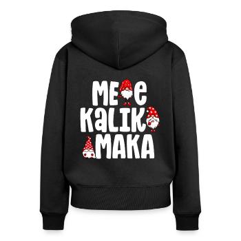 Mele Kalikimaka Weihnachtszwerge Tropical Hawaii - Frauen Premium Bio Zip Hoodie - Schwarz - Hinten - Julia (174cm)