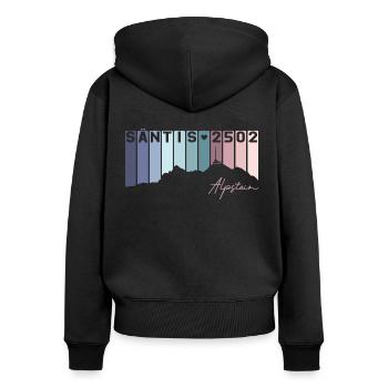 Säntis Alpstein Schwägalp St Gallen Switzerland Retro - Women's Premium Organic Zip Hoodie - black - Back - Julia (174cm)