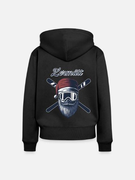 Zermatt Ski Sknowboard - Frauen Premium Bio Zip Hoodie - Schwarz