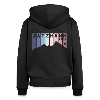 Watzmann Bayern Berchtesgaden Deutschland Berg - Frauen Premium Bio Zip Hoodie - Schwarz - Hinten - Julia (174cm)