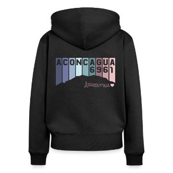 Cerro Aconcagua 6961 Andes Argentina Argentina - Women's Premium Organic Zip Hoodie - black - Back - Julia (174cm)