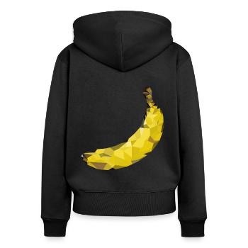 Polygone de banane - Sweat à capuche zippé Premium bio Femme - noir - Dos - Julia (174cm)