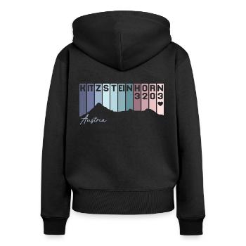 Kitzsteinhorn Hohe Tauern Salzburg Austria Kaprun - Frauen Premium Bio Zip Hoodie - Schwarz - Hinten - Julia (174cm)