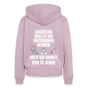 Spruch für Mediziner, Ärzte und Krankenschwester - Frauen Premium Bio Zip Hoodie - Altrosa - Hinten - Julia (174cm)