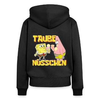 Bob l'Éponge Taube Nüsschen Patrick Eis - Sweat à capuche zippé Premium bio Femme - noir - Dos - Julia (174cm)