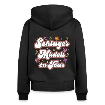 Schlager Mädels On Tour Schlager Party Team - Frauen Premium Bio Zip Hoodie - Schwarz - Hinten - Julia (174cm)