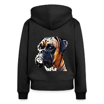 Boxer Dog Breed Dog T-Shirt Hoddie etc. - Women's Premium Organic Zip Hoodie - black - Back - Julia (174cm)