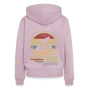 86 Jahre alt Vollendet gealtert geboren im Mai 1938 - Frauen Premium Bio Zip Hoodie - Altrosa - Hinten - Julia (174cm)