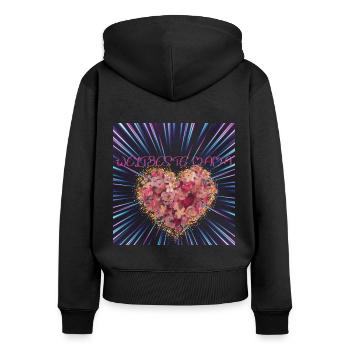 Weltbeste Mama - Frauen Premium Bio Zip Hoodie - Schwarz - Hinten - Julia (174cm)