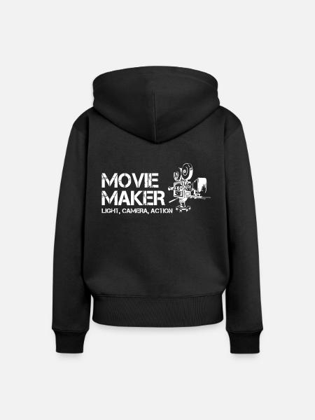 Movie Maker - Frauen Premium Bio Zip Hoodie - Schwarz