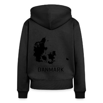 Danmark Landkarte Urlaub Land - Frauen Premium Bio Zip Hoodie - Schwarz - Hinten - Julia (174cm)