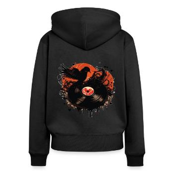 Vinyl Records Love - Women's Premium Organic Zip Hoodie - black - Back - Julia (174cm)