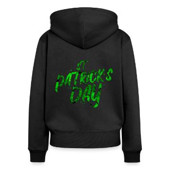 St Patricks Day - Women's Premium Organic Zip Hoodie - black - Back - Julia (174cm)