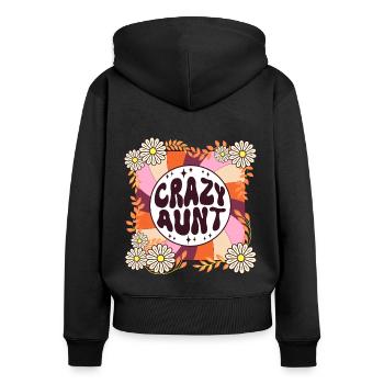 Geschenk Humor Retro Thema für Tata Frauen - Frauen Premium Bio Zip Hoodie - Schwarz - Hinten - Julia (174cm)