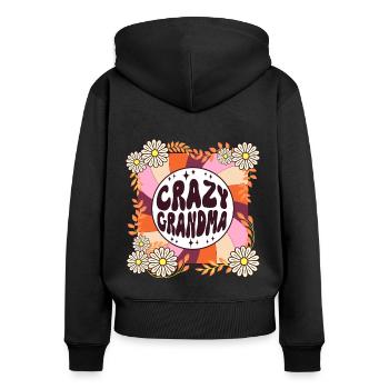 Gift Humor Retro Theme for Granny Woman - Women's Premium Organic Zip Hoodie - black - Back - Julia (174cm)