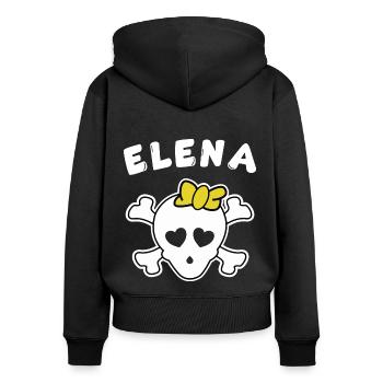 Pirate Elena Design for Girls and Women - Women's Premium Organic Zip Hoodie - black - Back - Julia (174cm)