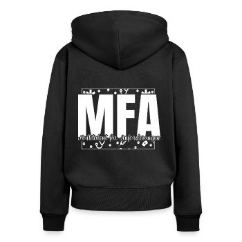 Arzthelferin Multitalent MFA - Frauen Premium Bio Zip Hoodie - Schwarz - Hinten - Julia (174cm)